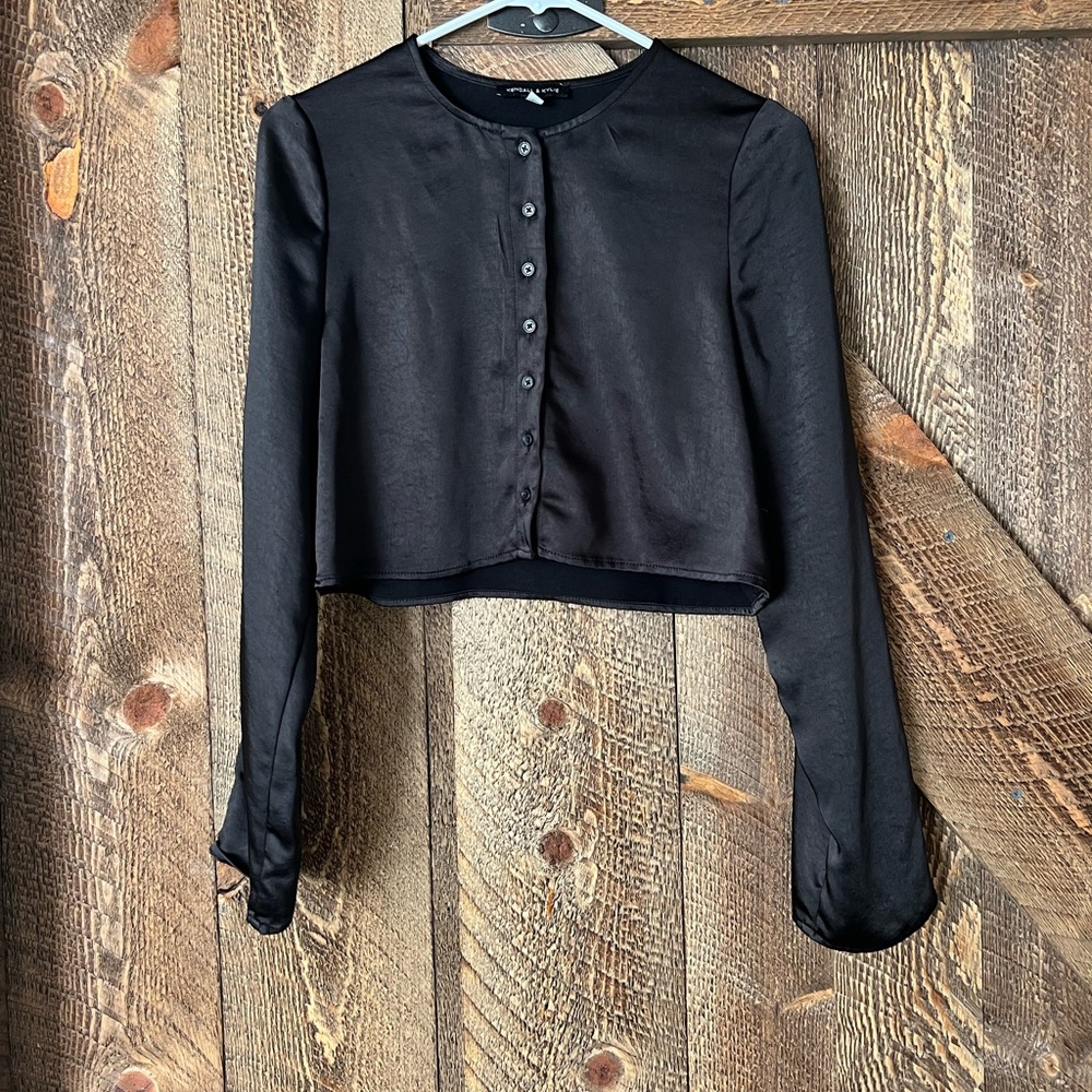 Pacsun black satin blouse